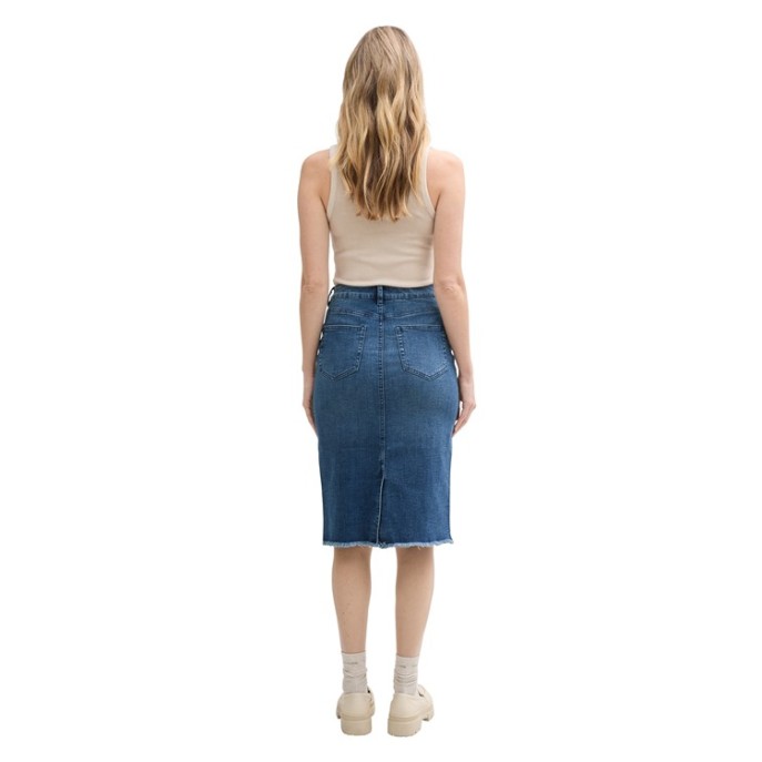 Tom Tailor jeansrok rafels - Blauw used